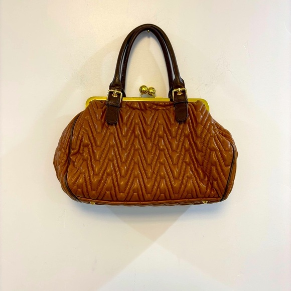 TIANNI quilted cognac purse - Picture 1 of 5